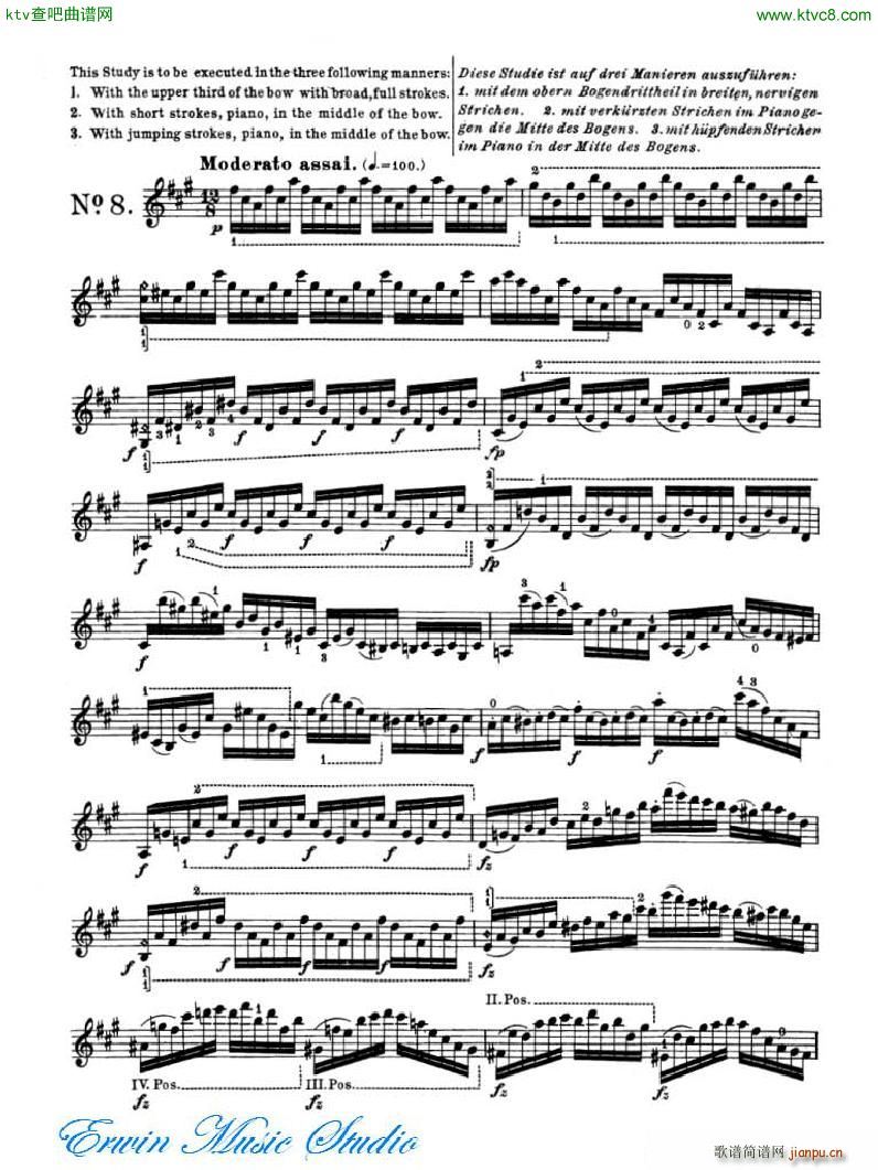 罗德 《罗德 24首练习曲Pierre Rode 24 Studi Per violino 01 08》简谱