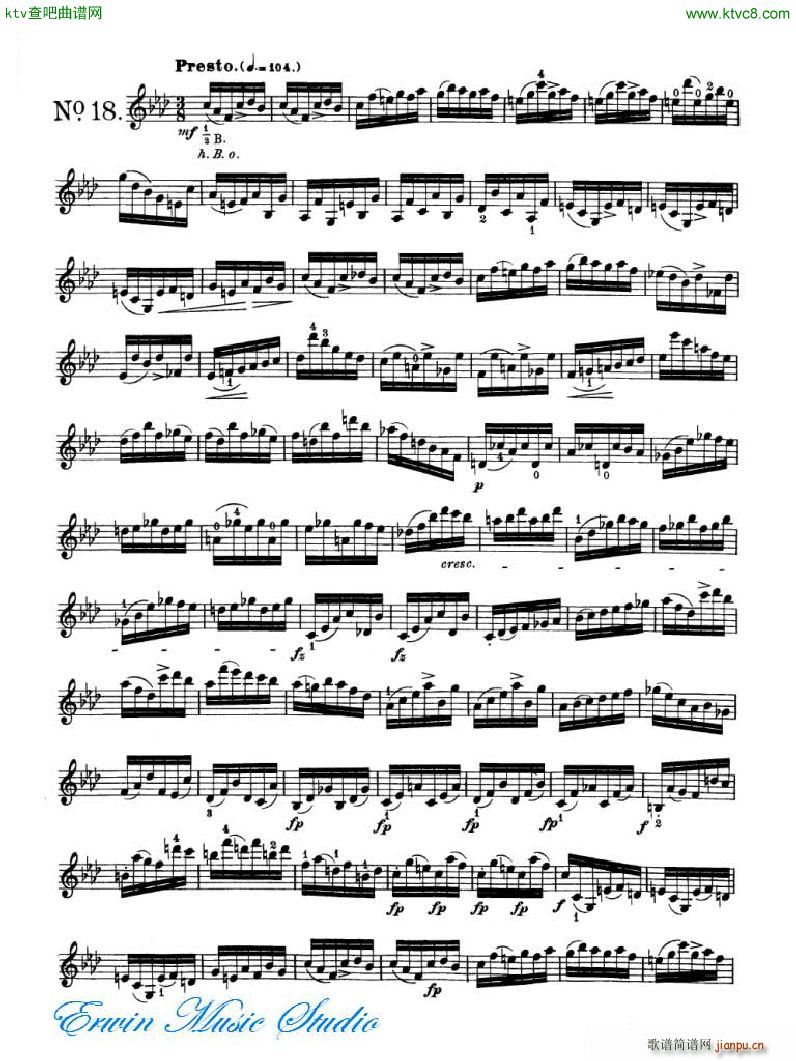 罗德 《罗德 24首练习曲Pierre Rode 24 Studi Per violino 17 24》简谱