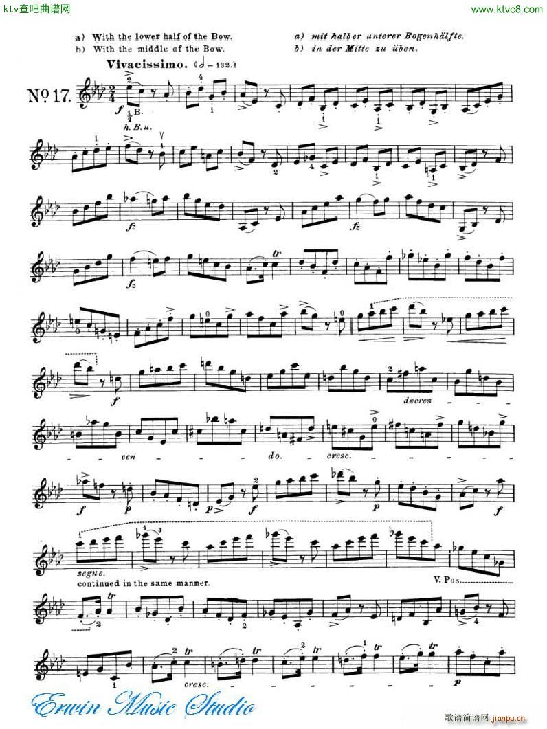 罗德 《罗德 24首练习曲Pierre Rode 24 Studi Per violino 17 24》简谱