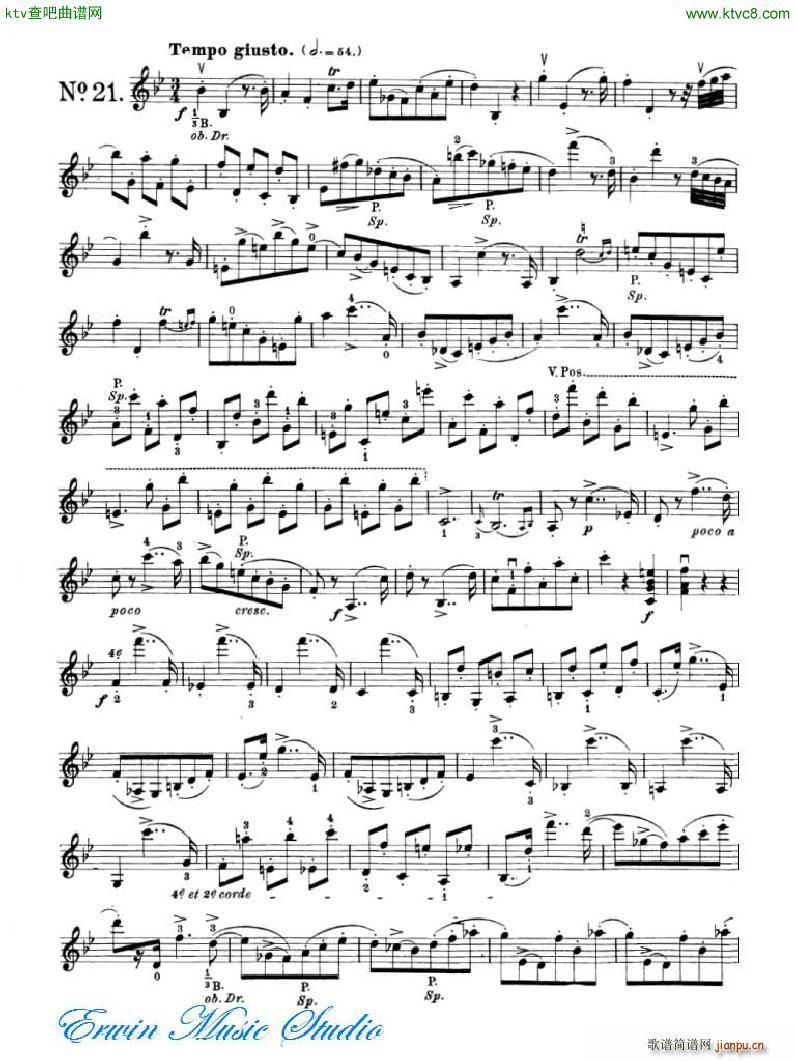 罗德 《罗德 24首练习曲Pierre Rode 24 Studi Per violino 17 24》简谱