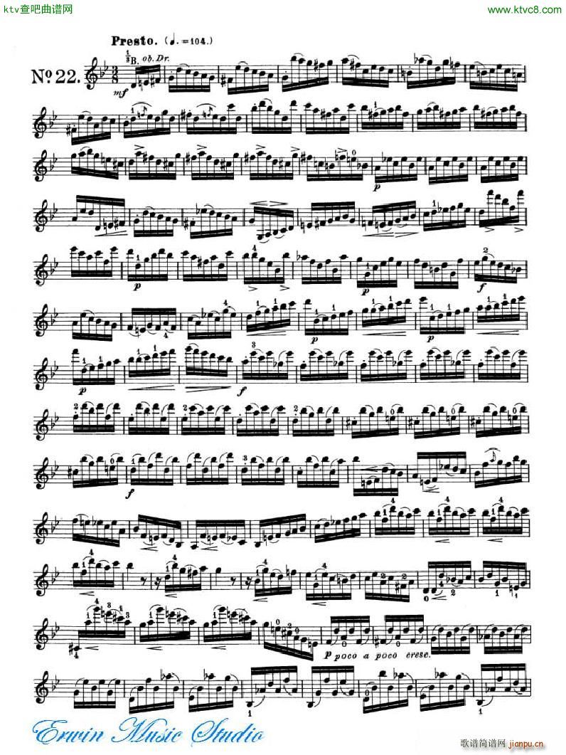 罗德 《罗德 24首练习曲Pierre Rode 24 Studi Per violino 17 24》简谱