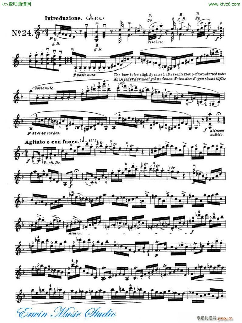 罗德 《罗德 24首练习曲Pierre Rode 24 Studi Per violino 17 24》简谱