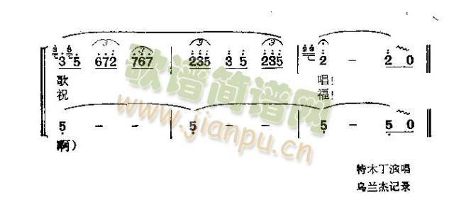 未知 《成吉思汗颂歌》简谱