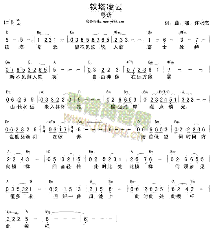 未知 《铁塔凌云》简谱