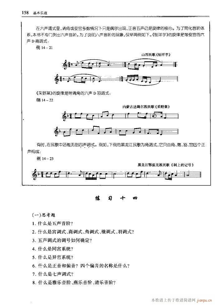 未知 《音乐基本理论121-160》简谱