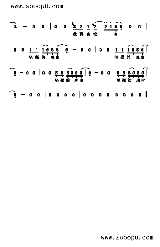 莫文蔚、伍佰 《坚强的理由 歌曲类 简谱》简谱