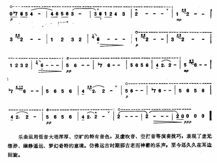 未知 《追溯（埙独奏曲谱）》简谱