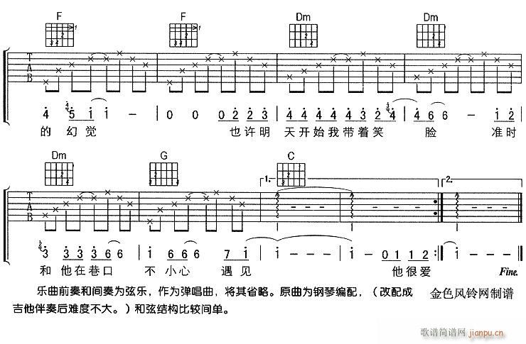 孙燕姿   发布: 2004-11-10 ?? 网评:  (0票) 《面对男生的房间》简谱