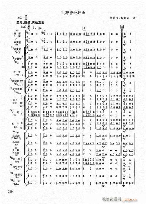 未知 《管乐队编配教程201-220》简谱