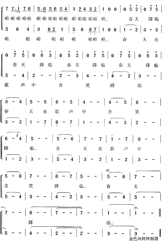 未知 《森林音乐会》简谱