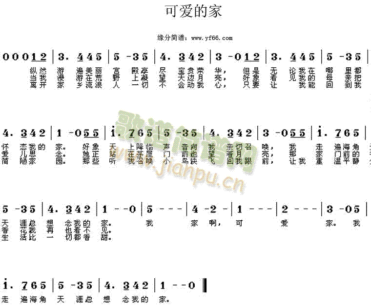 比肖普 《可爱的家》简谱