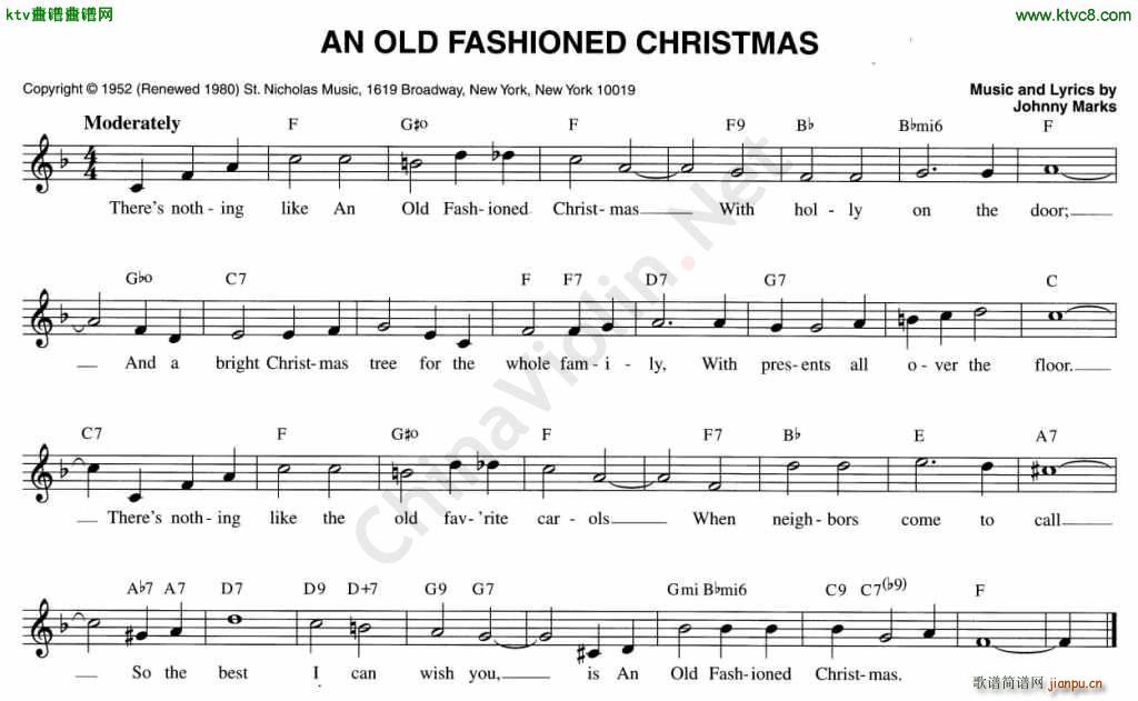 未知 《an old fashiohned christmas》简谱