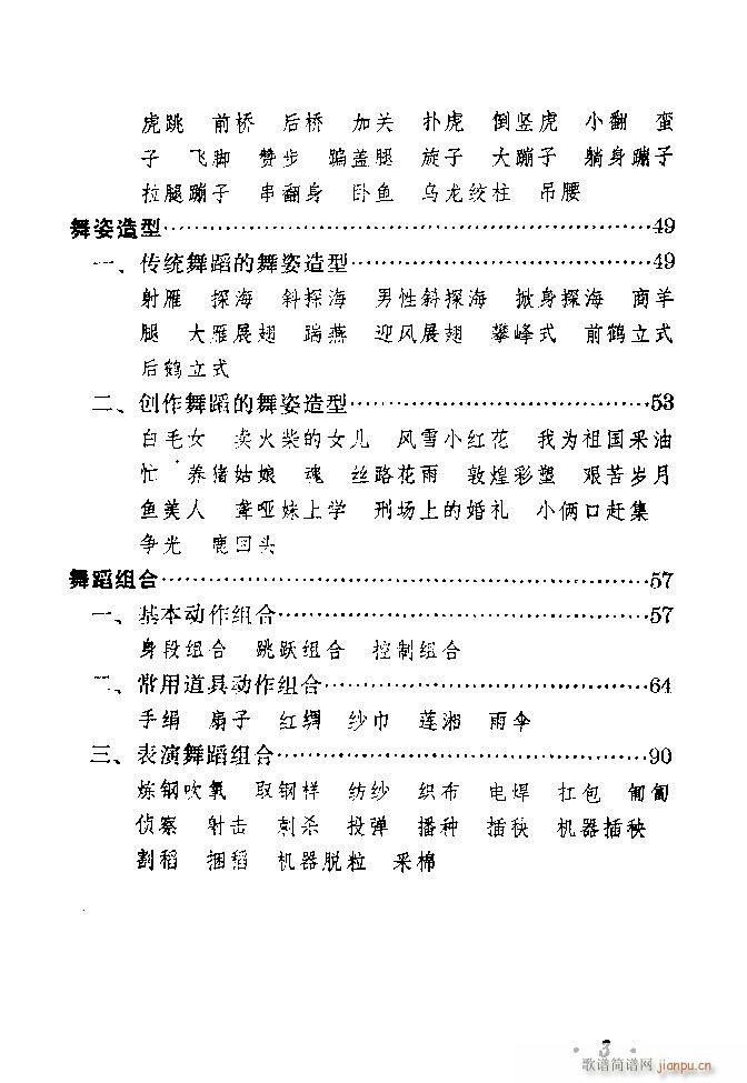 未知 《舞蹈动作选 目录-40》简谱