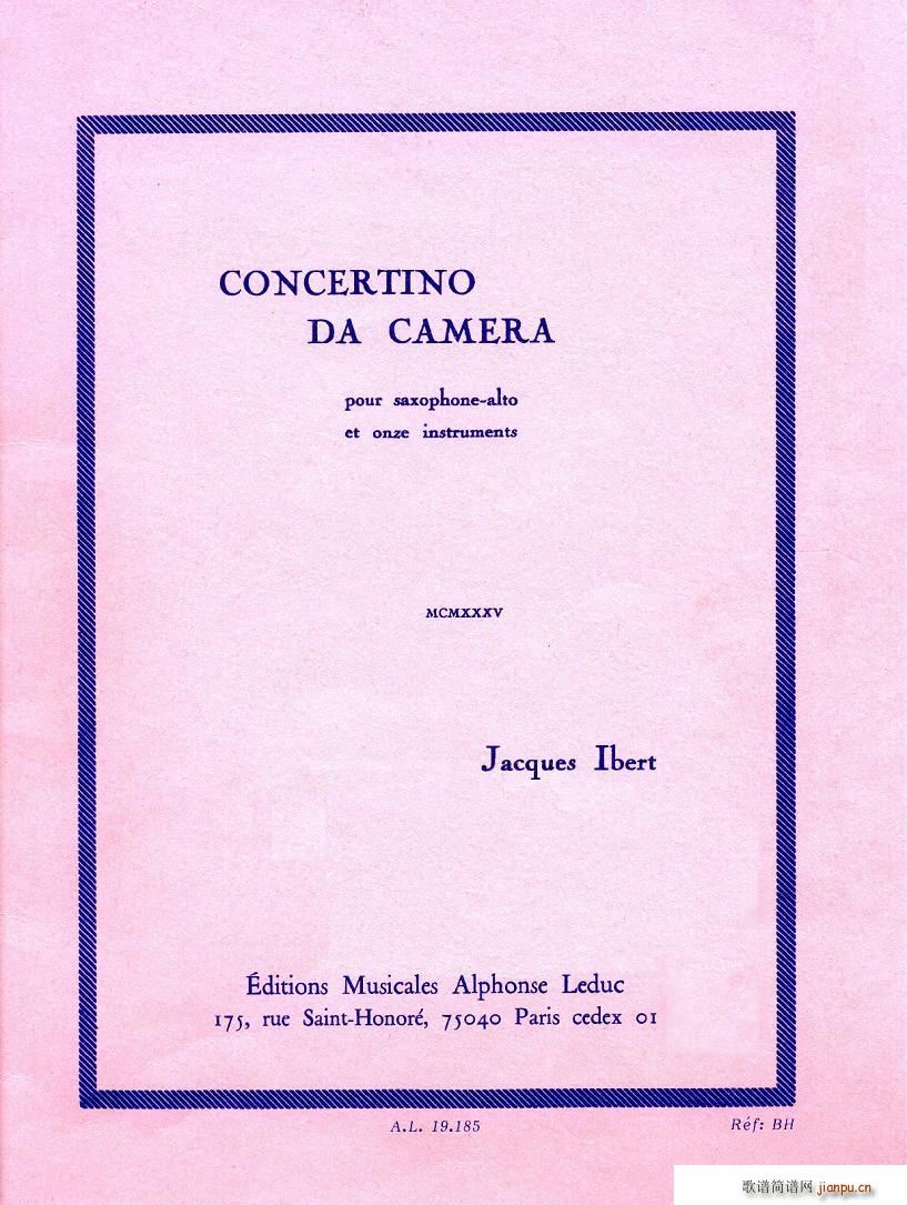 未知 《Concertino da camera》简谱