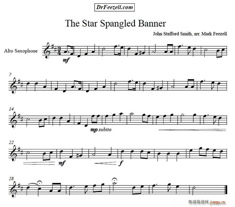 未知 《The Star Spangled Banner》简谱