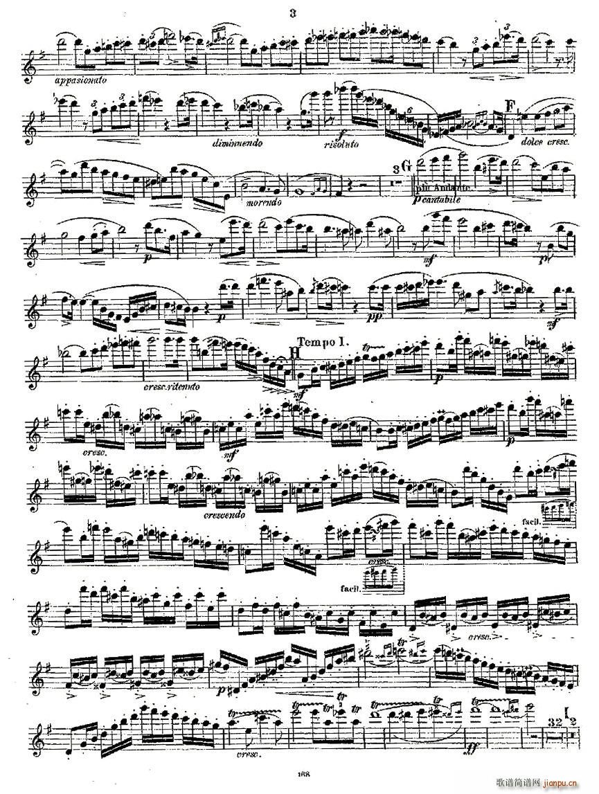 未知 《Concertstück . Op. 3. - flute part only》简谱