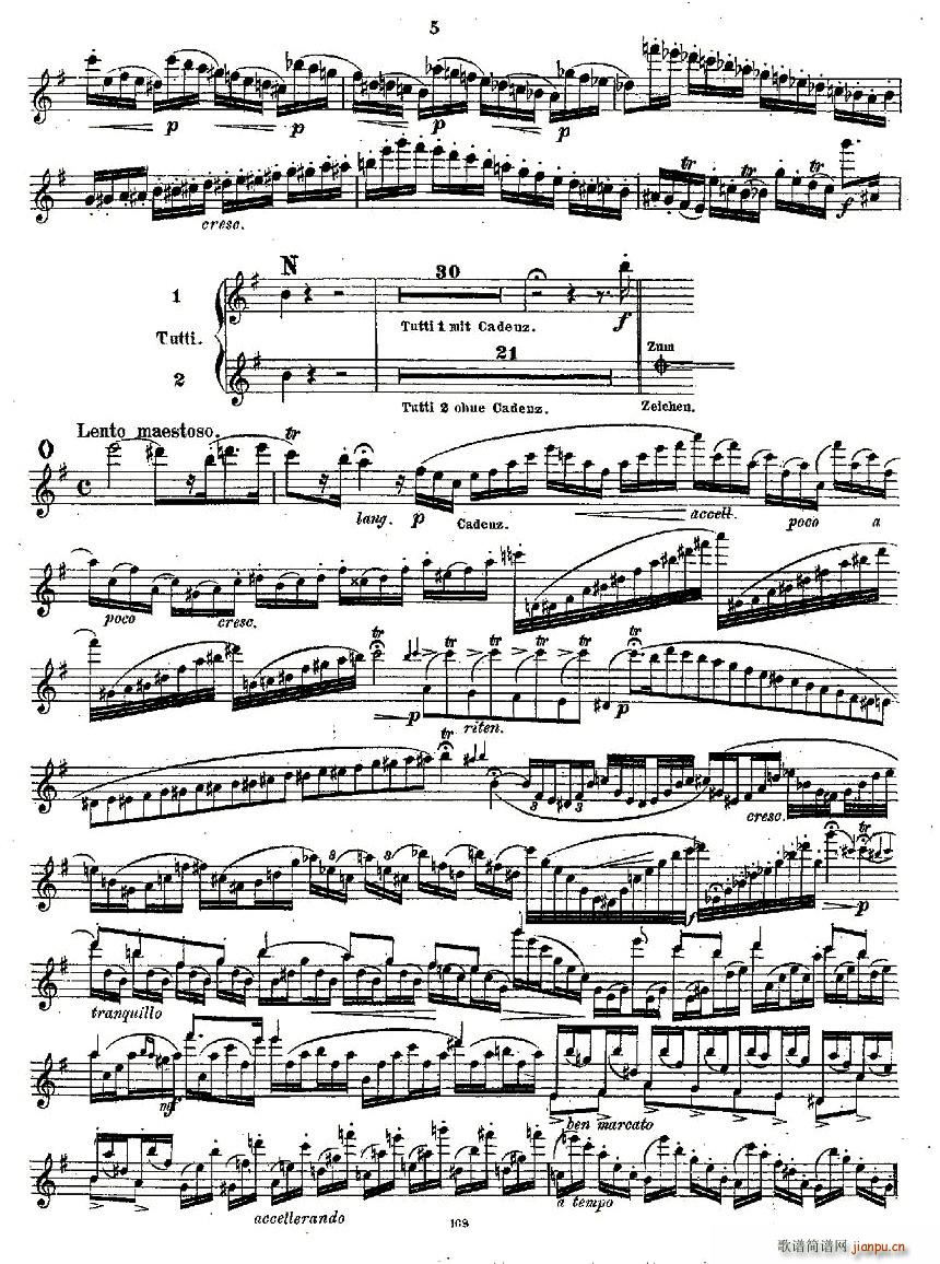 未知 《Concertstück . Op. 3. - flute part only》简谱