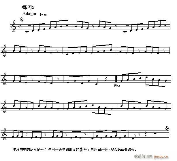 3视 《快速入门 附录 视唱浅易经典练习曲（3）》简谱