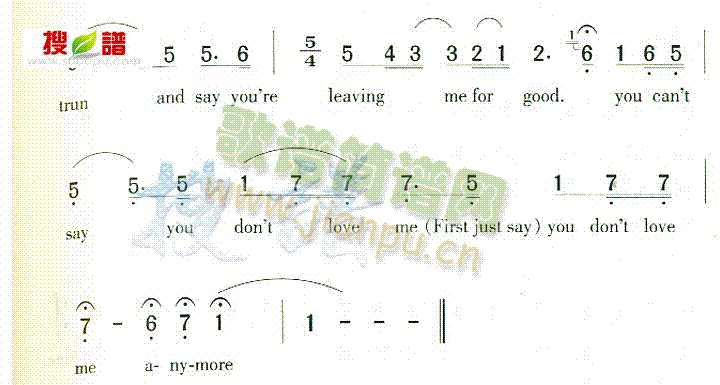 未知 《You Cant Say》简谱