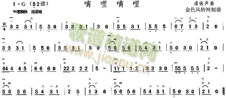 未知 《嘀哩嘀哩》简谱