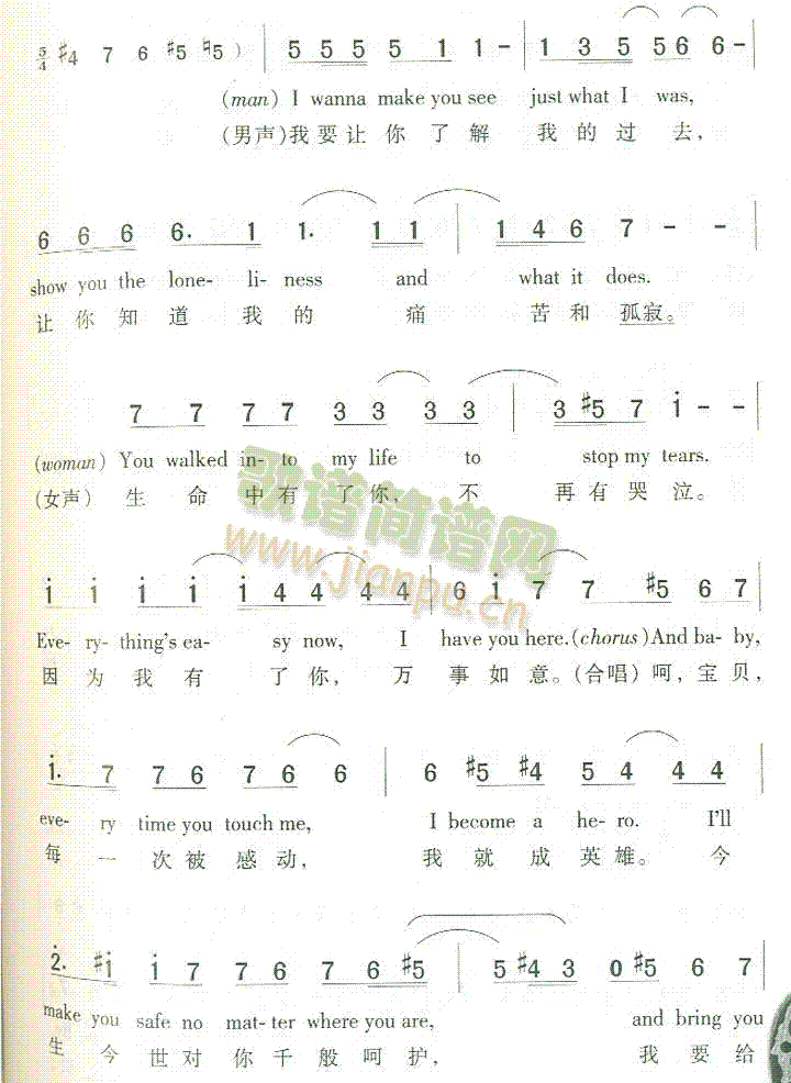 未知 《When You Tell Me That You Love Me》简谱