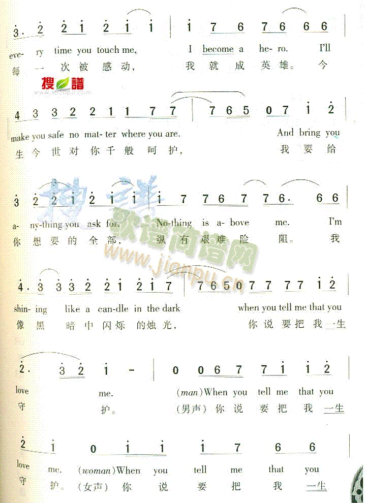 未知 《When You Tell Me That You Love Me》简谱