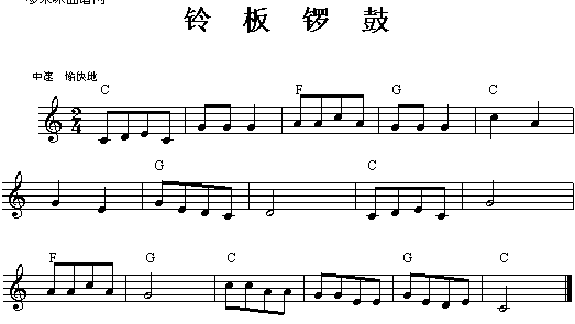 未知 《铃板锣鼓》简谱