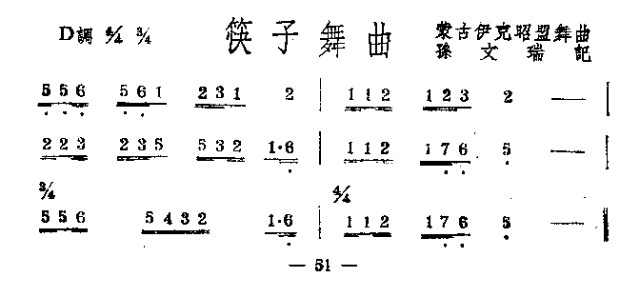 未知 《筷子舞曲》简谱