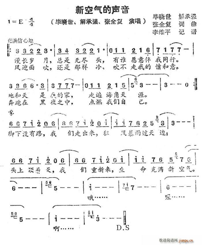 毕晓世   妙曲盛汇 张全复 《新空气的声音》简谱