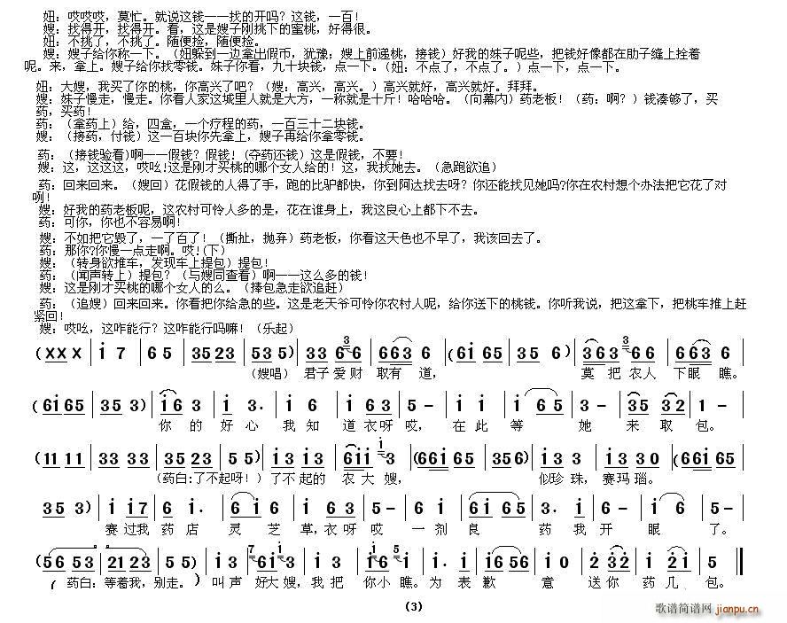 王荣华、等 《[眉户剧小品]农家大嫂》简谱