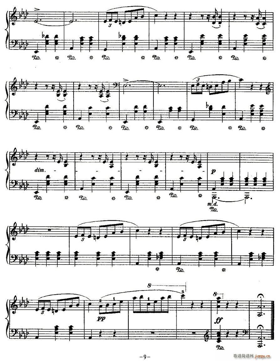 未知 《valse brillante，Op.34, No.1》简谱