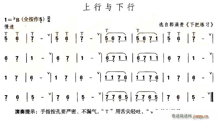 未知 《上行与下行》简谱