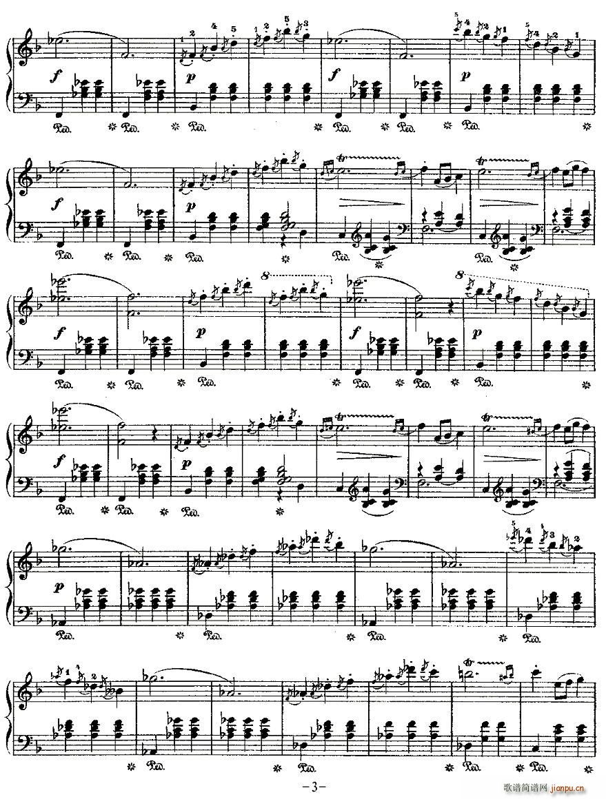 未知 《valse brillante，Op.34, No.3》简谱