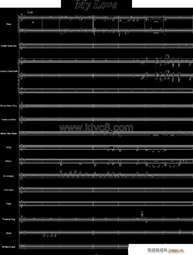 未知 《My Love 大乐队版》简谱