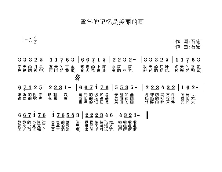 香奈儿 《美丽的画》简谱