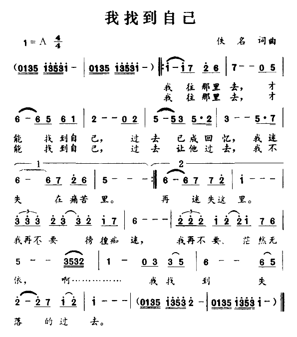 刘文正 《我找到自己-刘文正》简谱