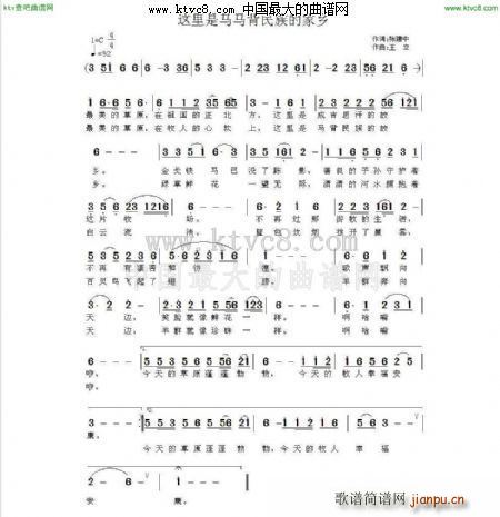 王立 张建中 《这里是马背民族的家乡》简谱