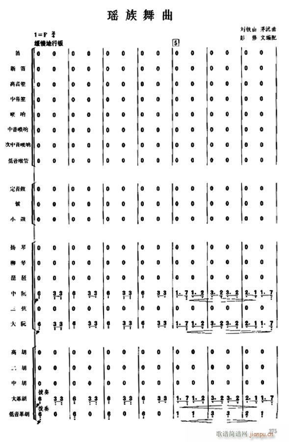 未知 《瑶族舞曲375 388 补充》简谱