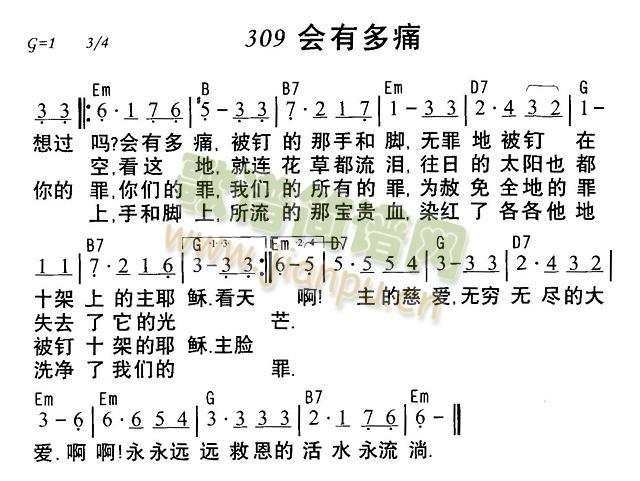 未知 《会有多痛》简谱