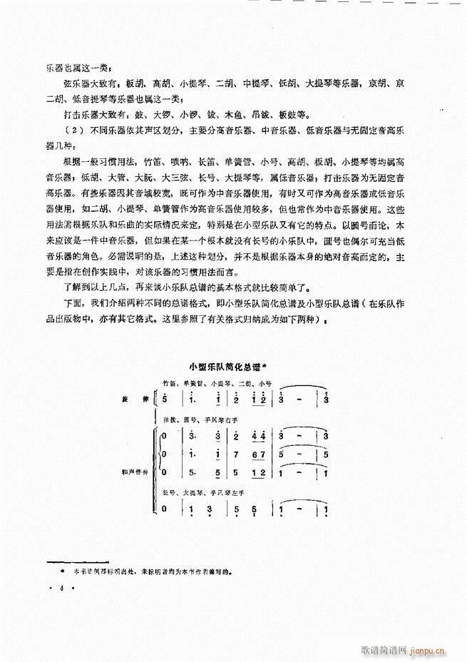 未知 《小型乐队编配b 目录前言 1-60》简谱