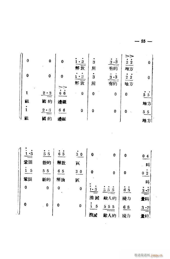 生产大合 《唱（完整本）》简谱