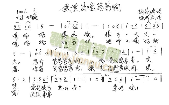 未知 《蛋里为啥笃笃响》简谱