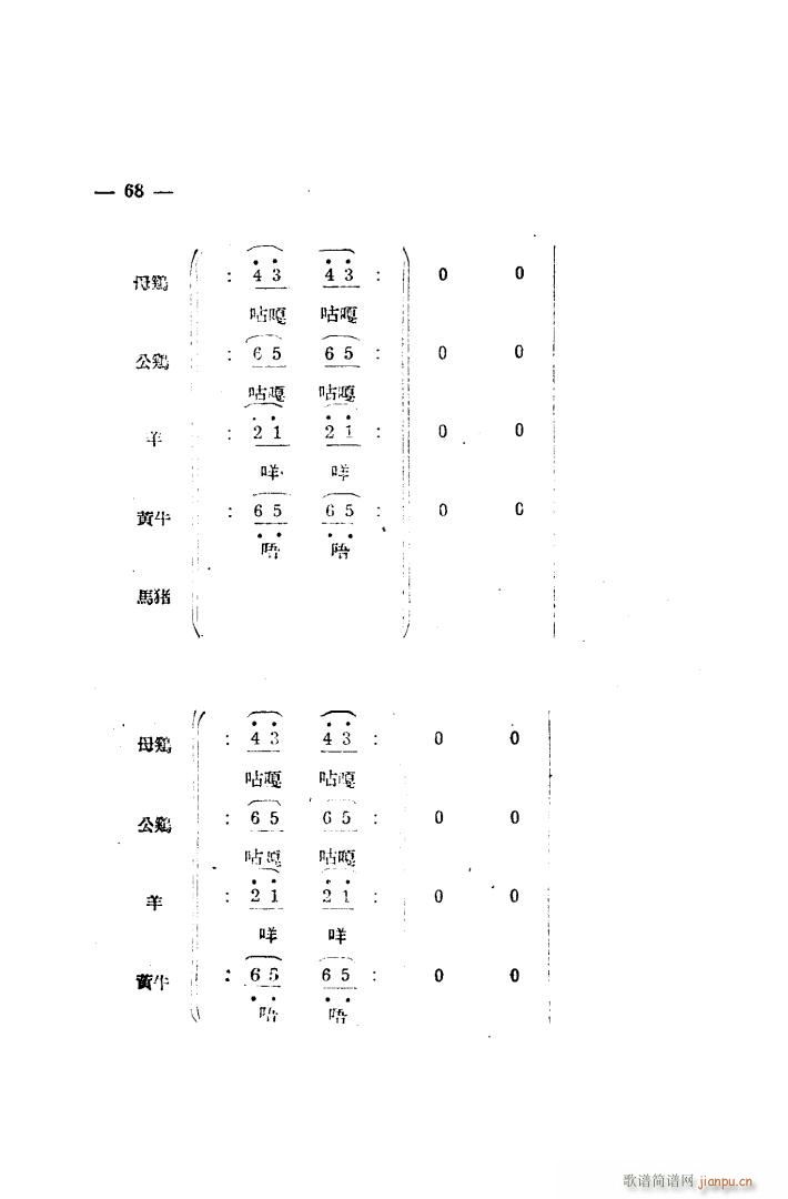 生产大合 《唱（完整本）》简谱