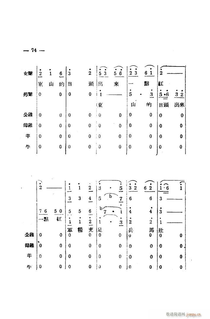 生产大合 《唱（完整本）》简谱