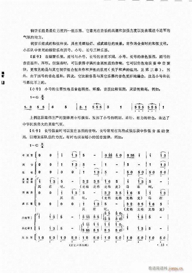 未知 《小型乐队编配b 目录前言 1-60》简谱