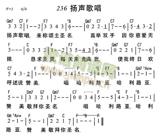 未知 《扬声歌唱》简谱