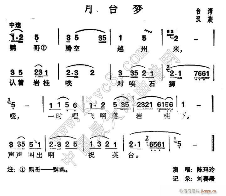 未知 《月台梦（台湾 民歌）》简谱