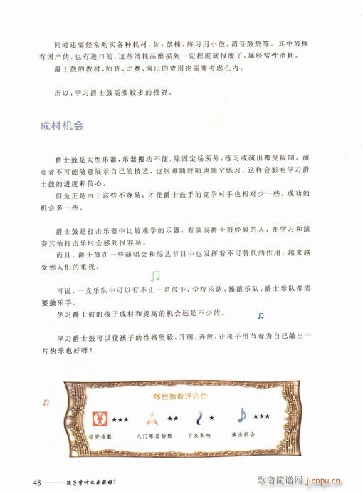 未知 《孩子学什么乐器好？41-60》简谱