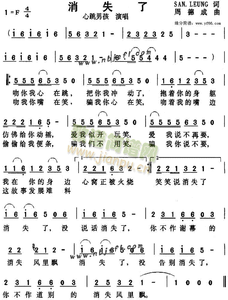 中国力量 《消失了》简谱