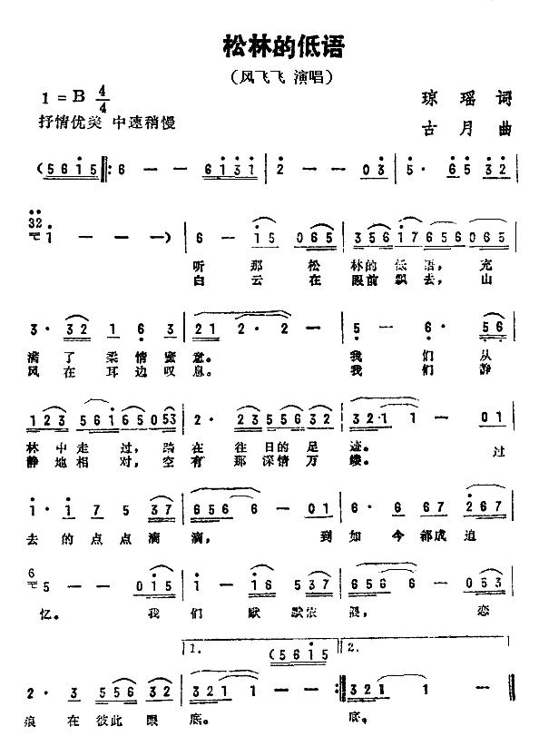 风飞飞 《松林的低语》简谱